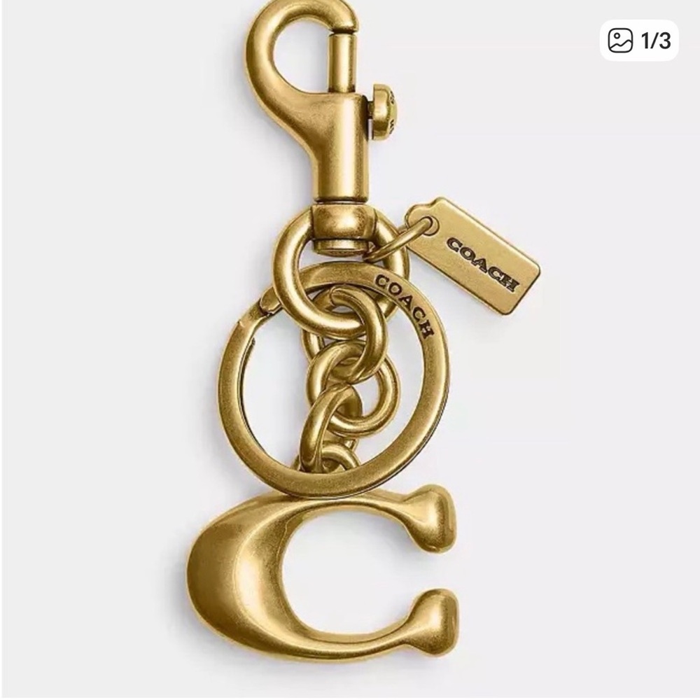 Coach Gold Letter 'C' Keyring Charm